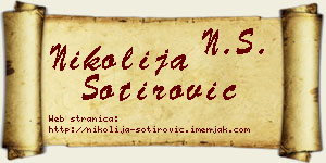 Nikolija Sotirović vizit kartica